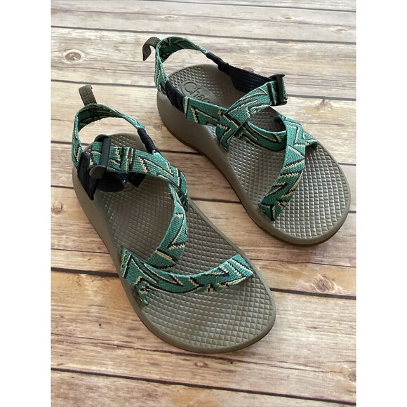 Chaco Kids Size 2 Youth Z1 Eco Tread Sports Strappy Cubit Teal Color Sandals - Picture 3 of 6